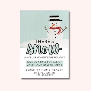 Winter Realtor Tag Canva Template | &quot;There’s Snow Place Like Home for the Holidays&quot; | Real Estate Client Gift Tag | Printable