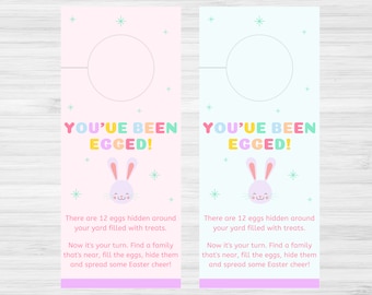 You've Been Egged Door Hanger | Easter Printable Signs | Easter Printable Easter Activity | Easter Hunt Activity | We've Been Egged