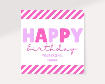 Editable Happy Birthday Gift Tag | Editable Gift Tag For Friends | Kids Gift Tags | Printable Birthday Gift Tags | Personalized Birthday Tag