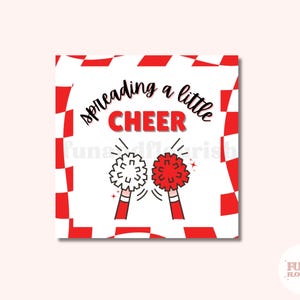 Printable Cheer Squad Tag | Spreading a Little Cheer Tag | Cute Cheer Squad Treat Gift Tag | Team Treats