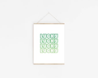 St. Patricks Day Lucky Print | Lucky Ombre Print | St. Patrick's Day Decor | Printable | Instant Download