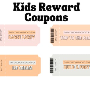 Kids Reward Coupons | Kinder Gutscheine | Gutes Benehmen Gutscheine | Geburtstag Gutscheine | Druckbar