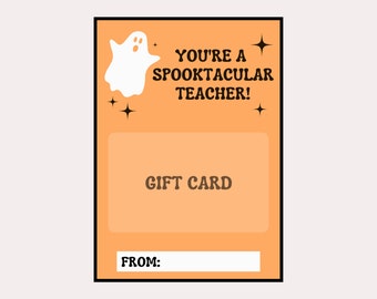 Halloween Teacher Gift Card Holder | You're Spooktacular | Teacher Halloween Party Treat | Teacher Gift | Teacher Halloween Thank You