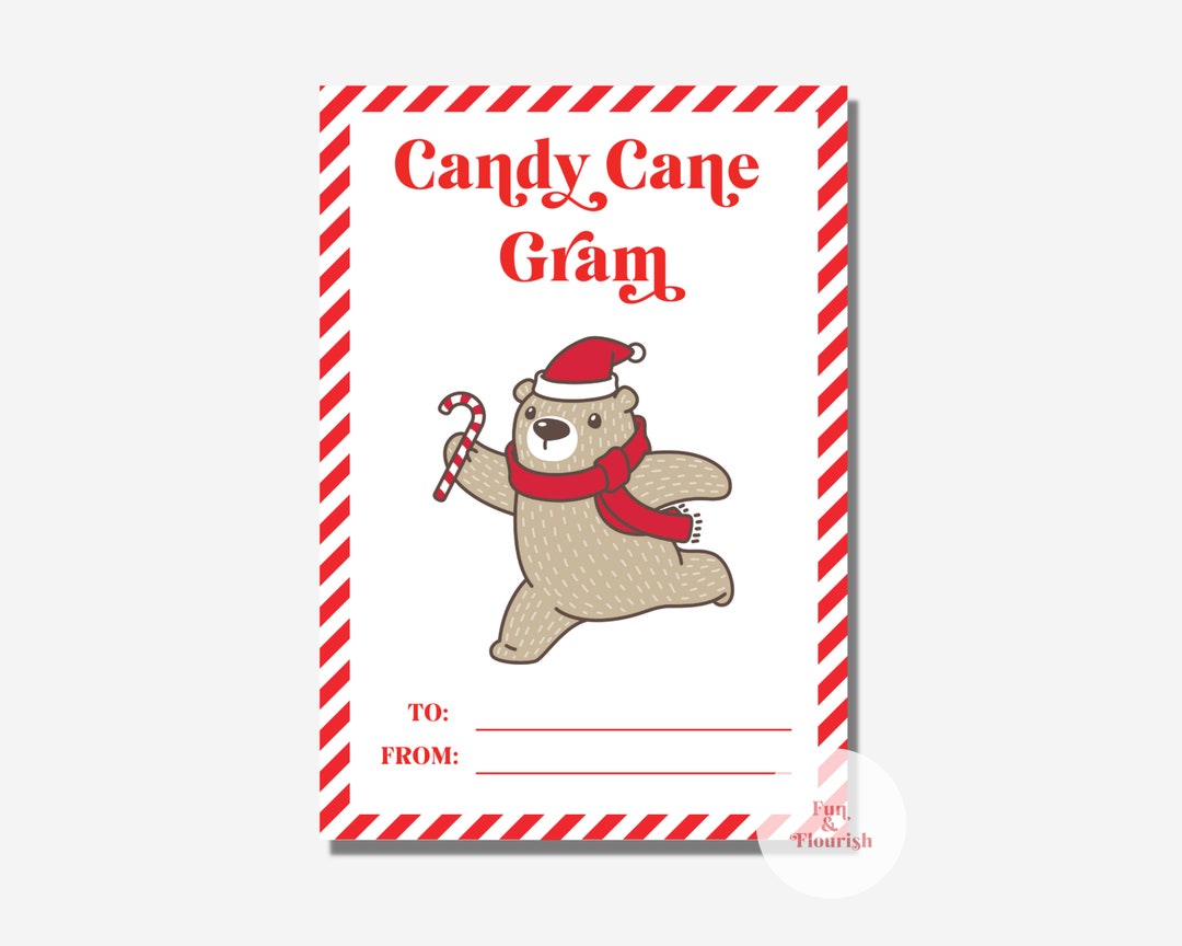 Candy Cane Gram Candy Cane Holder Candy Cane Candy Cane Tag Christmas