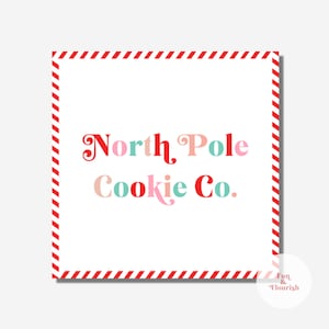 North Pole Cookie Co Tag | Pastel Christmas Baking Tag |