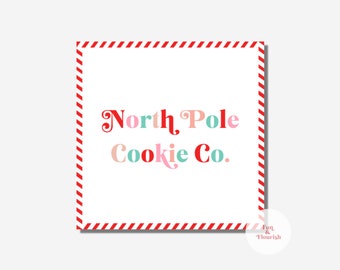 North Pole Cookie Co Tag | Pastel Christmas Baking Tag |