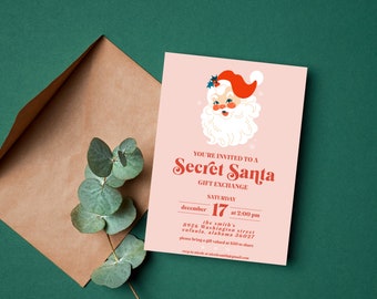 Secret Santa Party Invitation | Christmas Invite | Holiday Party | Gift Exchange | Editable | Christmas Party Invite