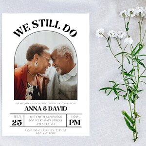 50th Anniversary Invitation | Gold Wedding Anniversary | Vow Renewal | We Still do Invite |  Editable | Modern
