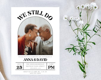 50th Anniversary Invitation | Gold Wedding Anniversary | Vow Renewal | We Still do Invite |  Editable | Modern