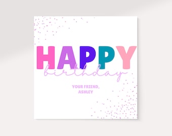 Editable Happy Birthday Gift Tag | Editable Gift Tag For Friends | Kids Gift Tags | Printable Birthday Gift Tags | Personalized Birthday Tag