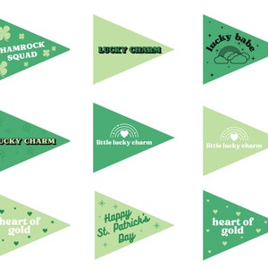 St. Patricks Day Pennant Flag Printables | Printable Pennant Flags | St. Patricks Day