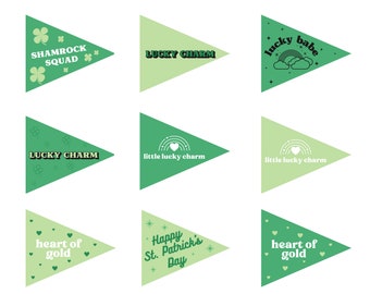 St. Patricks Day Pennant Flag Printables | Printable Pennant Flags | St. Patricks Day
