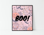 BOO Printable | Pink Halloween Decor | Halloween Decor | Halloween Printable
