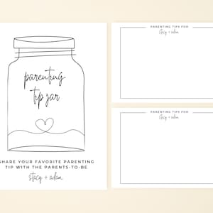 Parenting Tip Jar Sign and Advice Card for The Parents To Be | Baby Shower Game Printable | Baby Shower Advice Sign | Wishes for Baby Shower