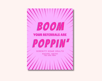 Referral Popcorn Tag: Business Thank You Gift (Digital Download, 3x4 in Canva Template)