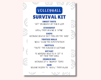 Volleyball Survival Kits Tag | Volleyball Team Gifts | Cheer Gift | Team survival Kit | Volleyball | Printable | Instant Download