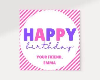 Editable Happy Birthday Gift Tag | Editable Gift Tag For Friends | Kids Gift Tags | Printable Birthday Gift Tags | Personalized Birthday Tag