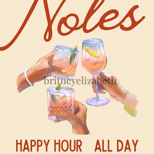 FSU „Noles Happy Hour” Wall Art – Florida State University Printable for akademik lub mieszkanie Bar Cart Decor