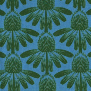 Anna Maria Horner Cotton Quilting Fabric Fat Quarter FQ: Coneflower in Turquoise