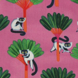 Madagascar Adventure Baumwolle Quilting Stoff Fat Quarter FQ: Traveller's Palm in Pink