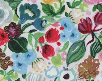 Floral Fabric FQ, August Wren Cotton Fat Quarter, Earth Day Material, Summer Garden Material UK