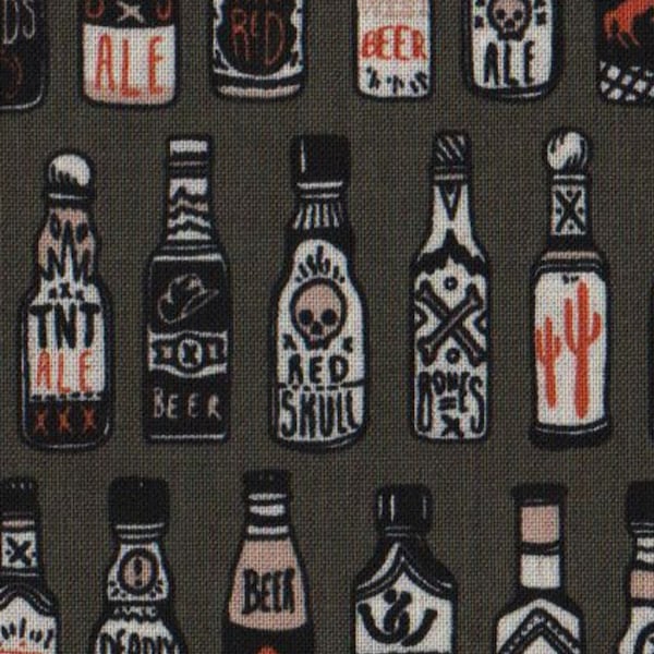 Tissu de bière FQ, Deadly Ale Cotton Fat Quarter, Western Movie Themed Material UK