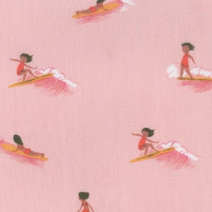 Malibu Cotton Quilting Fabric Fat Quarter FQ: Tiny Surfers by Heather Ross