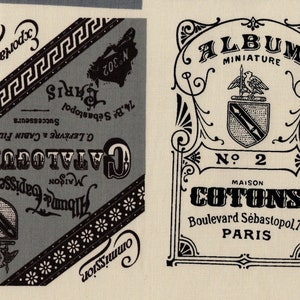 Tessuto Kokka Trefle FQ, Atelier Parisien Needle Cards in cotone monocromatico Fat Quarter, materiale a tema cucito UK