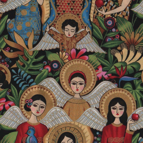 Alexander Henry Fabric FQ, Coro Dorado Cotton Fat Quarter, Religious Icon Fabric UK, Our Lady of Guadalupe
