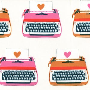 Typewriter Cotton Quilting Fabric Fat Quarter FQ: Melody Miller for Ruby Star Society