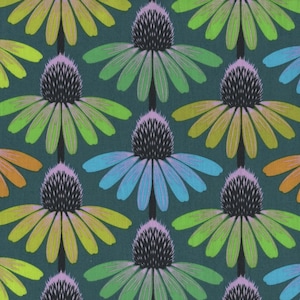 Anna Maria Horner Fabric FQ, Echinacea Glow Cotton Fat Quarter, Floral Material