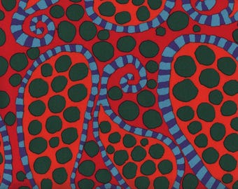 Kaffe Fassett Cotton Quilting Fabric Fat Quarter: Paisley Dot Material in Scarlet FQ