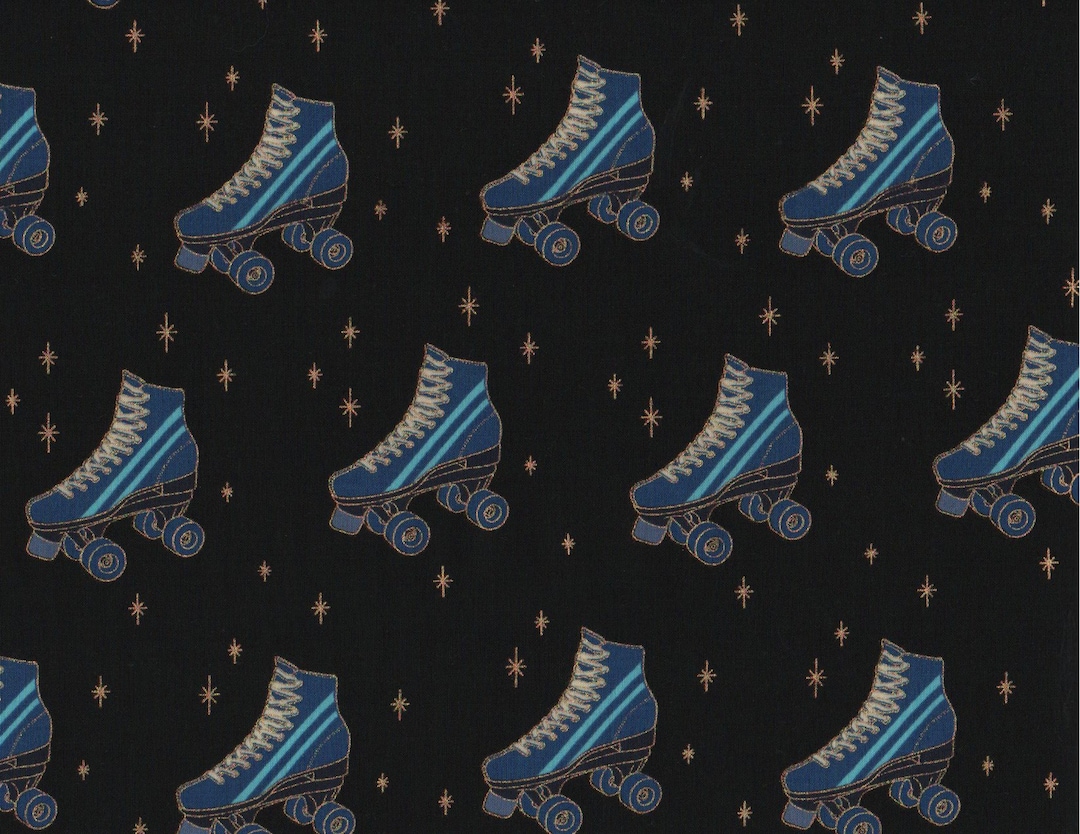 Roller Skate Fabric FQ, Roller Derby Rave Cotton Fat Quarter, Ruby Star ...
