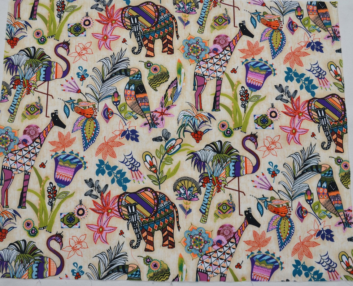 Paintbrush Studios Fabric FQ Ubuntu Wild Encounter Cotton Fat Etsy UK