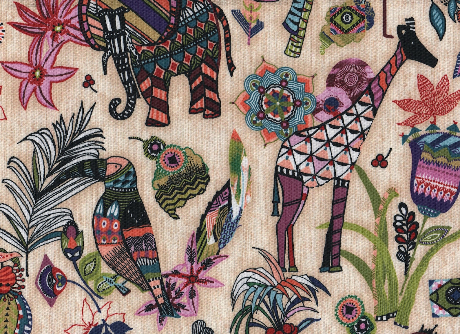 Paintbrush Studios Fabric FQ Ubuntu Wild Encounter Cotton Fat Etsy UK