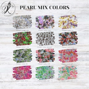 30g Pearls & Rhinestone Mix Non-Hotfix DIY Flatback Pearls Mix, Sizes Range 3MM-10MM, Flatback Jelly Resin, Faux Pearls Mix, Mixed Sizes