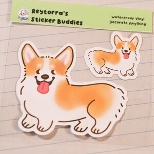 Corgis Aufkleber - Rote Farbe Corgis, Hunde Aufkleber, Süßer Tier Aufkleber, Laptop Aufkleber, Vinyl Aufkleber, Finde deinen Welpen