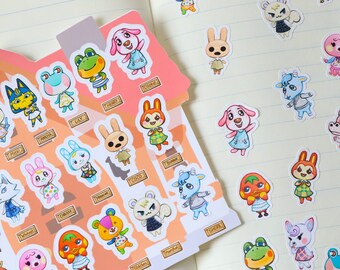 26 Villagers Stickers  | cute character, Planner Stickers, cute animal Stickers, cute characters, journal, planner