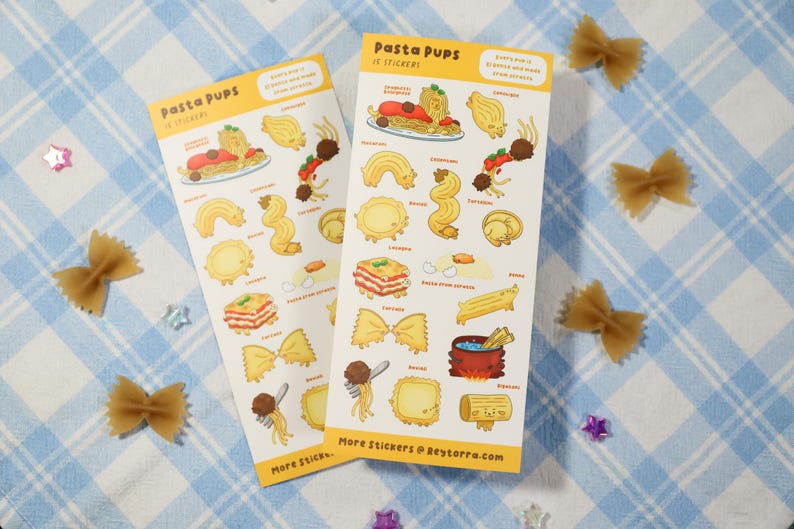 Pasta Sticker Real Pasta Pup Sticker Sheet - Etsy