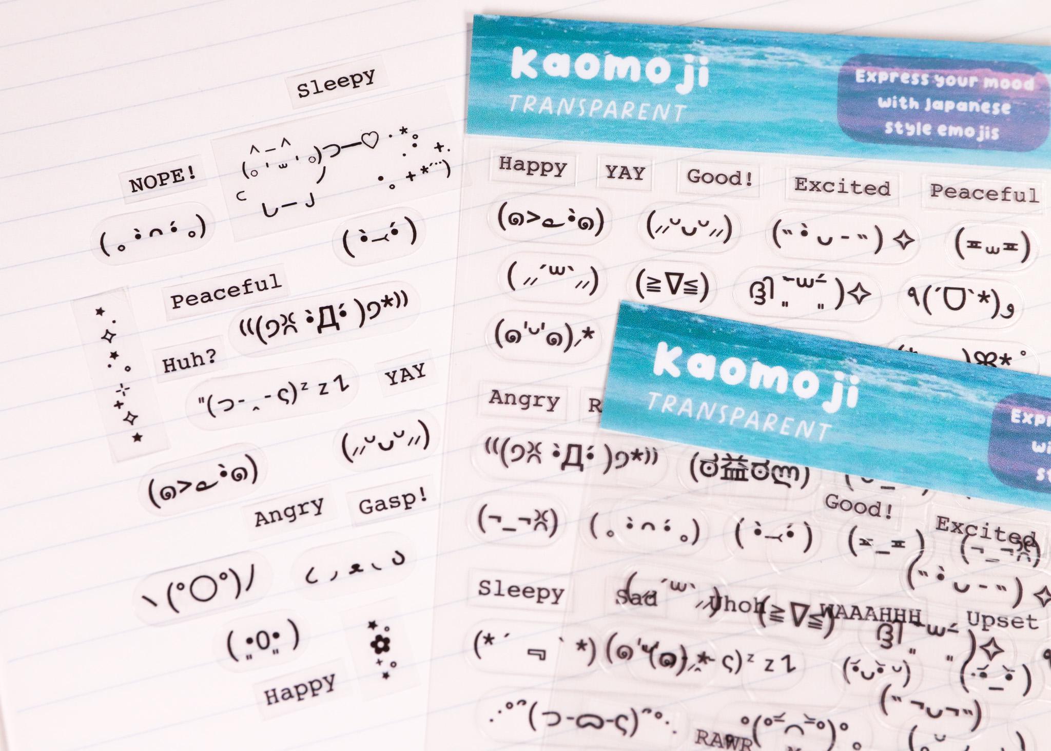 Emoji Mood Stickers Sheets L Tiny Stickers, Transparent, Planner ...