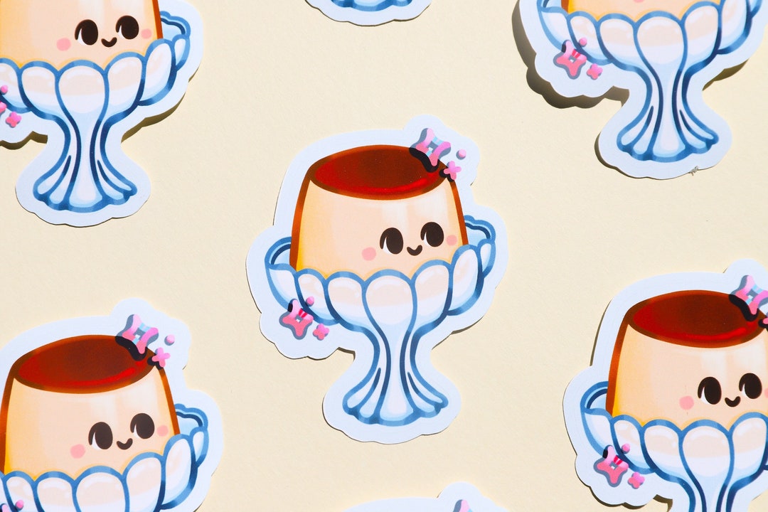 Cute Pudding Sticker Flan, Purin, Cute Dessert, Food Sticker, Japanese ...