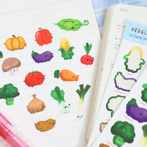 Vegetariska hundklistermärken: Kawaii vattentäta planeringsklistermärken