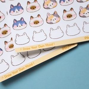 Cat Moods Sticker Sheet Mood Tracker Sticker Sheet, Cute Planner ...