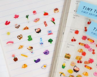 Micro Kawaii Characters Stickers Sheets l Tiny Stickers, transparent, waterproof