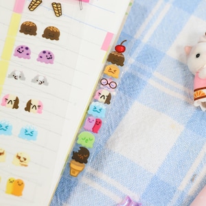 Pegatinas plegables de helado para cuadernos