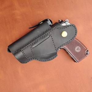 Leather Pistolet Makarov Holster Belt Carry PM Holster
