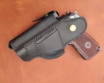 Leather Pistolet Makarov Holster Belt Carry PM Holster