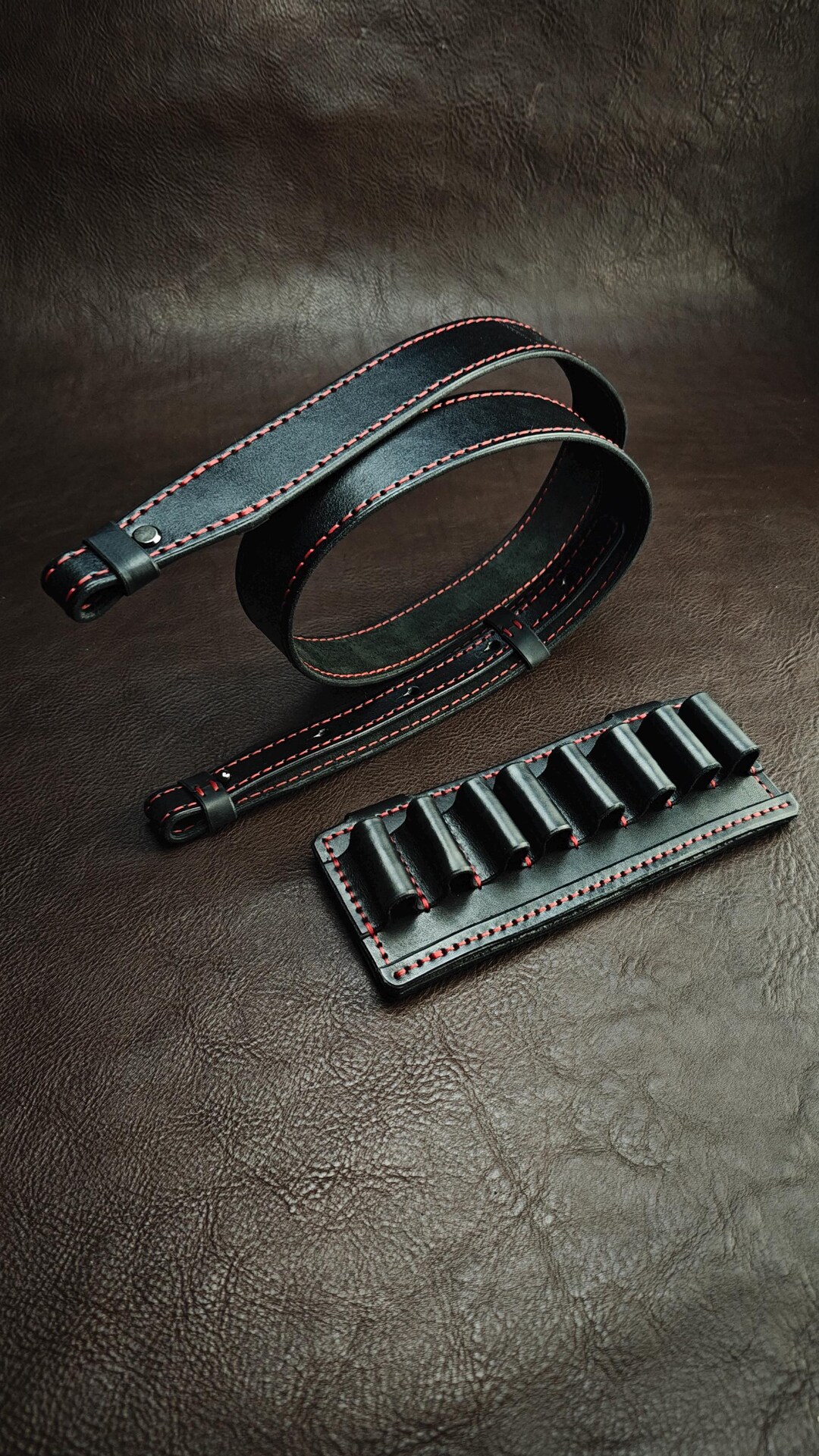 VlaMiTex Patronengürtel Echt-Leder Braun 20 kal (J45, M Taille 87-107
