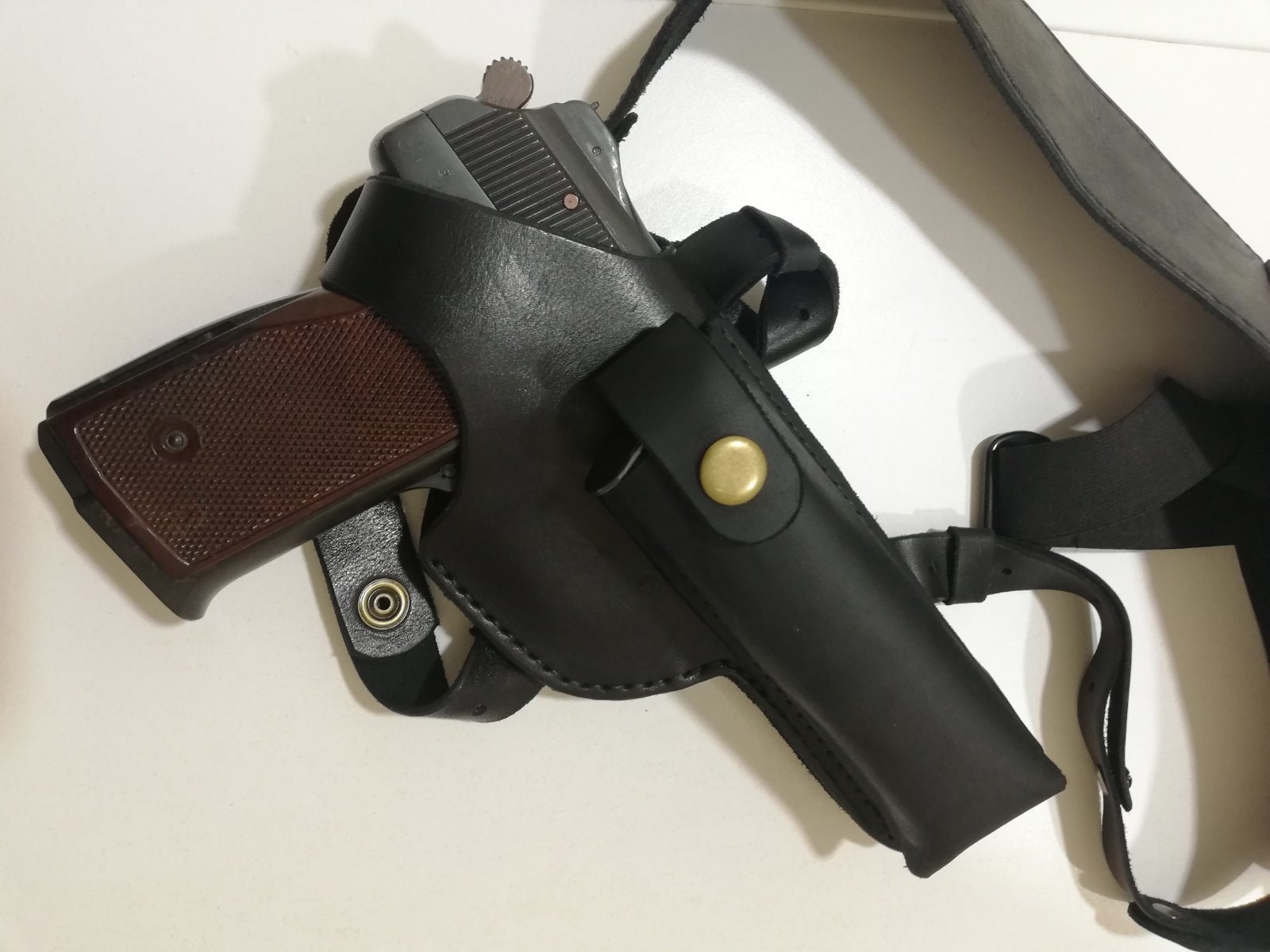 Leather Pistolet APS Holster Belt Carry Stechkin APS Holster Shoulder Holster АПС