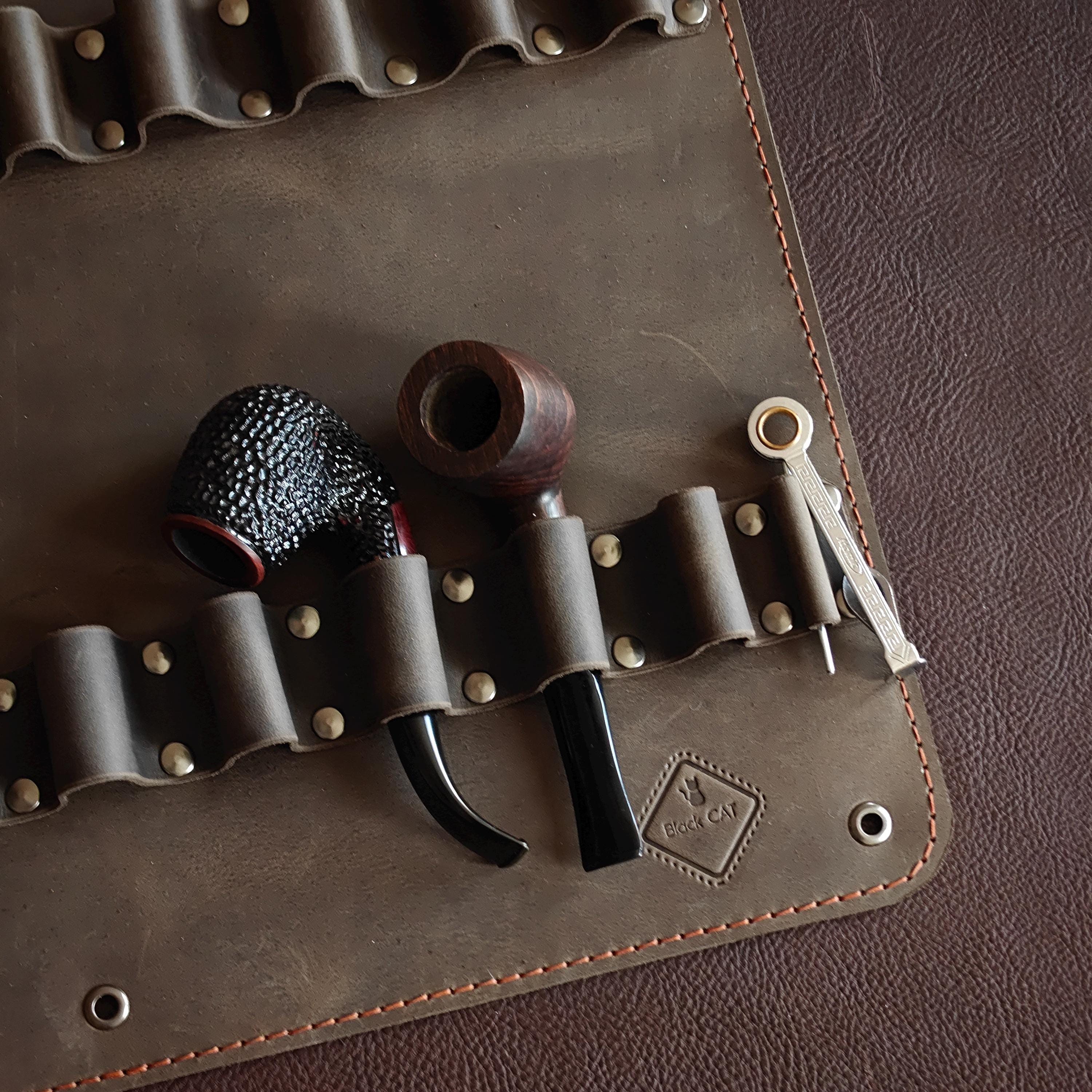 Smoking Pipe Holder Leather Wall Pipe Hanger Wall Mount Organizer for ...